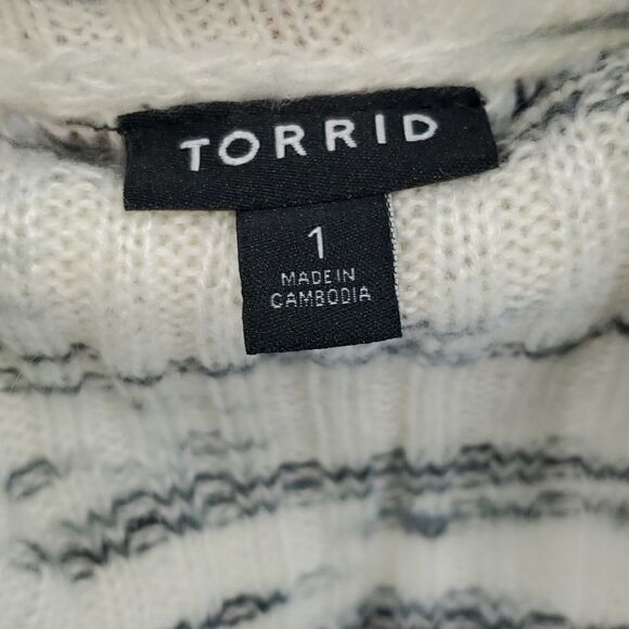 TORRID IVORY SPACE DYE TURTLENECK SWEATER 1X 14/16 - Picture 11 of 16